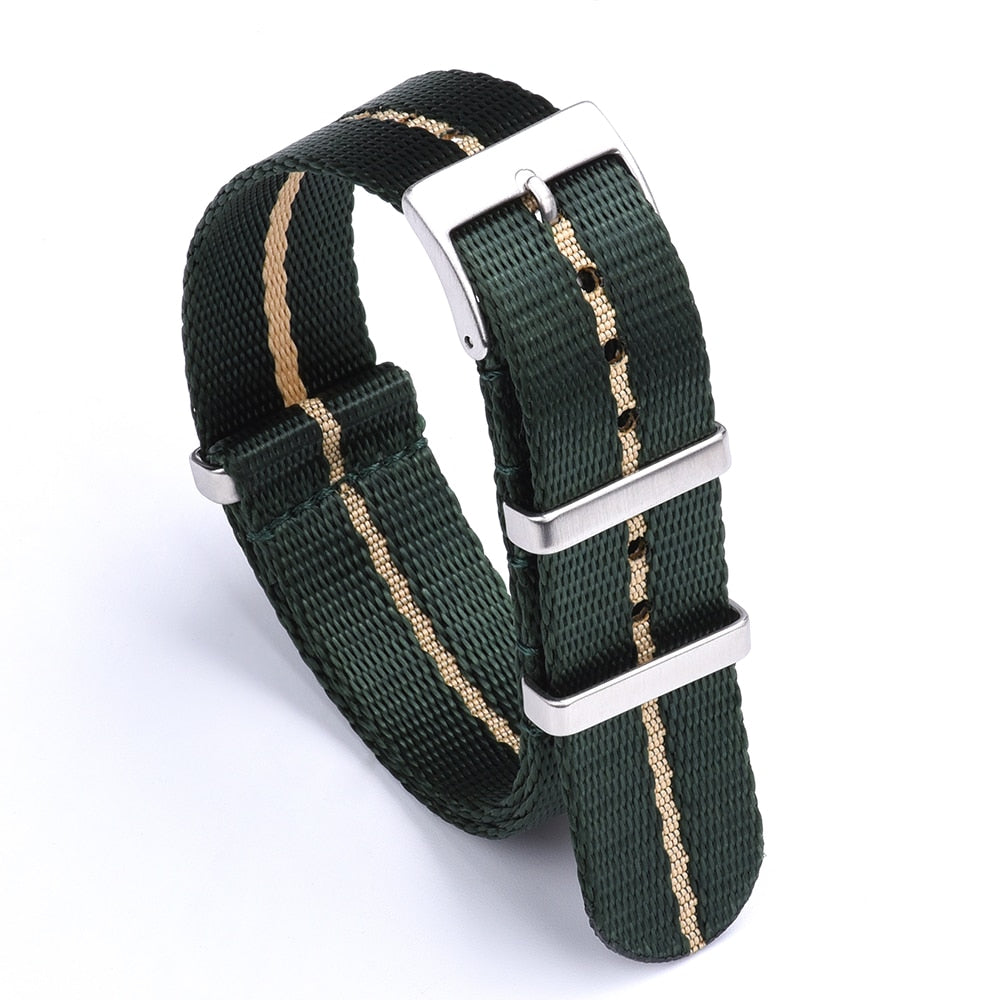 Premium Quality Smooth Nylon Strap 20mm 22mm Bracelet Pin Buckle SeatBelt Watch Bands For Men's Watch Accessories