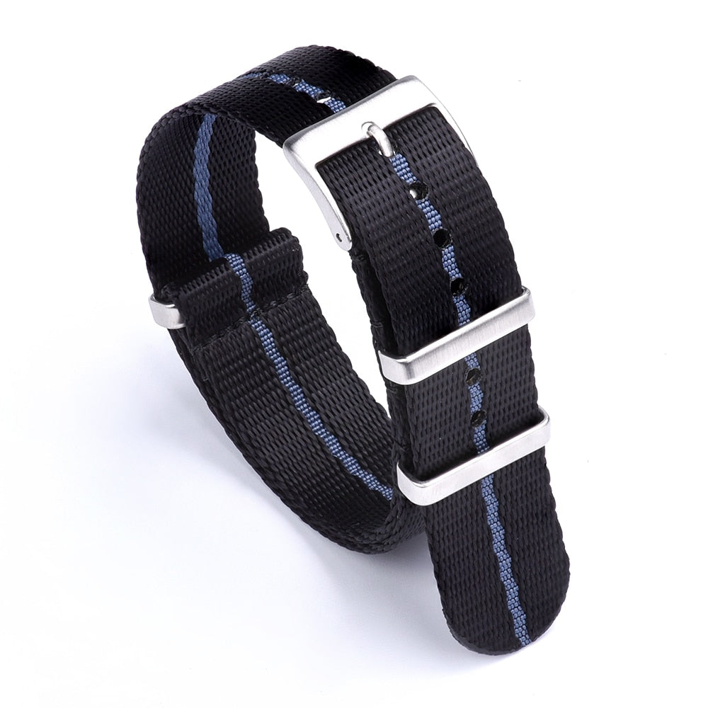 Premium Quality Smooth Nylon Strap 20mm 22mm Bracelet Pin Buckle SeatBelt Watch Bands For Men's Watch Accessories