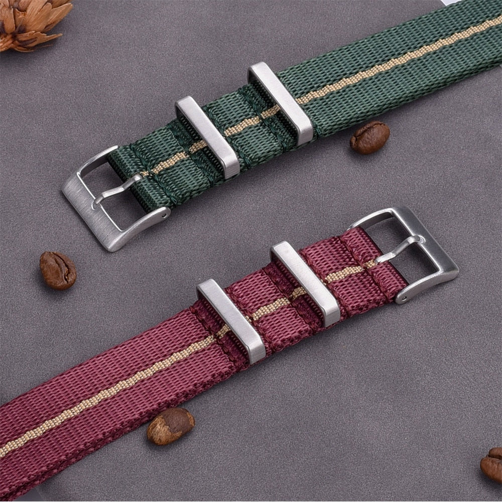 Premium Quality Smooth Nylon Strap 20mm 22mm Bracelet Pin Buckle SeatBelt Watch Bands For Men's Watch Accessories